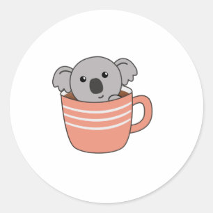 コアラ珈琲コーヒーカップかわいい動物コアラ ラウンドシール