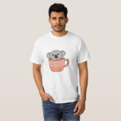 コアラ珈琲コーヒーカップかわいい動物コアラ Tシャツ (正面フル)