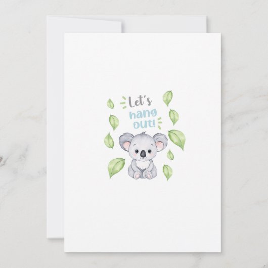 コアラ男の子の誕生日の招待、任意の年齢。招待 招待状 (裏面)