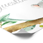 コアラ男女兼用ベビーシャワー招待券サイン ポスター (角)