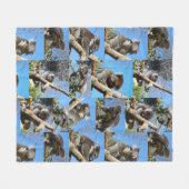 「コアラ疑問に思心温まるフォトコラージュ」 フリースブランケット (正面(横))