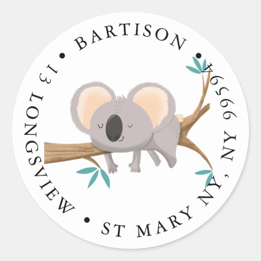 コアラ社クラシック丸ステッカー ラウンドシール (正面)