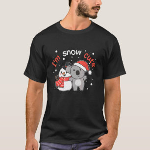 コアラ私は雪かわいい雪だるま雪パン Tシャツ