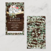 コアラ素朴ベビーシャワーおむつラッフルチケット エンクロージャーカード (正面/裏面)