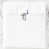 コアラ紫の風船かわいい動物の子ども スクエアシール (バッグ)