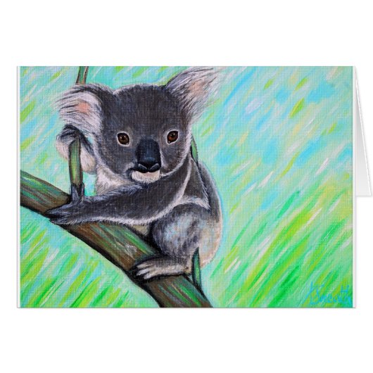 コアラ絵画さんのグリーティングカード (正面横)