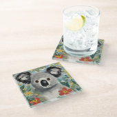 コアラ絵画ス ガラスコースター (アングル)