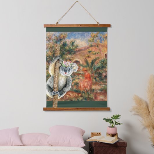 コアラ芸術的とルノアールズファームハウス 吊り下げ型タペストリー (寝室)