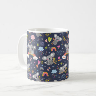 コアラ虹のラブパターン コーヒーマグカップ
