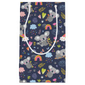 コアラ虹のラブパターン スモールペーパーバッグ (正面)