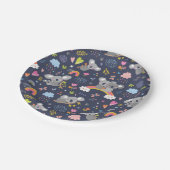 コアラ虹のラブパターン ペーパープレート (アングル)