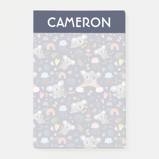 コアラ虹のラブパターン ポストイット (正面)