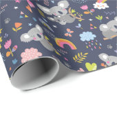コアラ虹のラブパターン ラッピングペーパー (ロールコーナー)