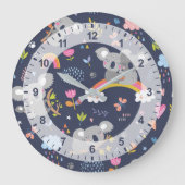 コアラ虹のラブパターン ラージ壁時計 (正面)