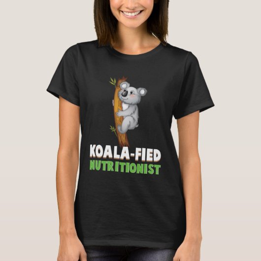 コアラ認定栄養士食品専門動物 Tシャツ (正面)
