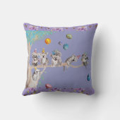 コアラ誕生日キュートコアラ子供パープルクッション クッション (裏面)