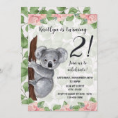 コアラ誕生日招待状 招待状 (正面/裏面)