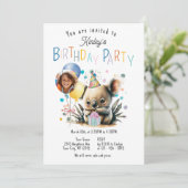 コアラ誕生日招待状 招待状 (スタンド正面)