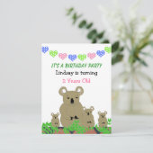 コアラ誕生日招待状 招待状 (スタンド正面)