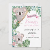 コアラ誕生日、年齢を問わつるず、パーティー動物 招待状 (正面)