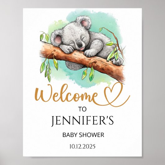 コアラ赤ちゃんシャワー歓迎ポスター ポスター (正面)