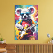 コアラ遊さんのギター、ロックグラフィティ キャンバスプリント (インサイチュ (リビング))