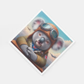 コアラ飛行機パイロット スタンダードランチョンナプキン (角)