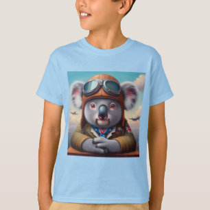 コアラ飛行機パイロット Tシャツ