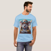 コアラ飛行機パイロット Tシャツ (正面フル)