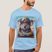 コアラ飛行機パイロット Tシャツ (正面)