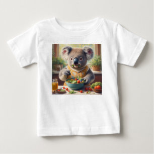 コアラ食べ物サラダ ベビーTシャツ