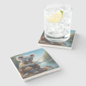 コアラ魚釣り ストーンコースター (横)