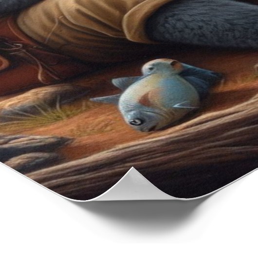 コアラ魚釣り ポスター (角)