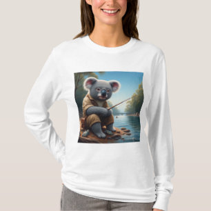 コアラ魚釣り Tシャツ