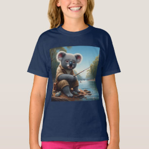 コアラ魚釣り Tシャツ