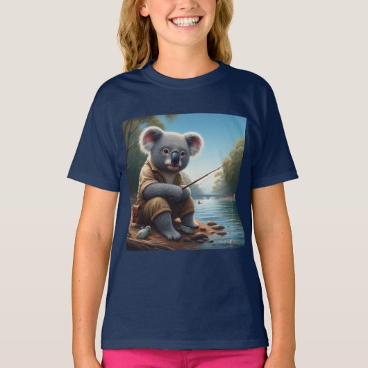 コアラ魚釣り Tシャツ (正面)