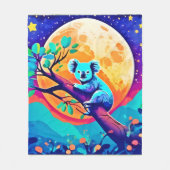 コアラ鮮やかムーン フリースブランケット (正面)