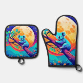 コアラ鮮やかムーン 鍋つかみ&鍋敷きセット (正面)