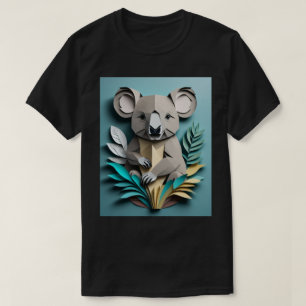 コアラ3D紙アートデザインTシャツ Tシャツ