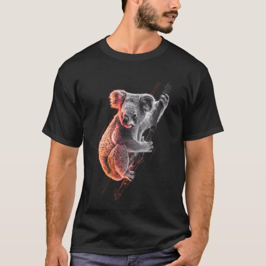 コアラ アート 森林 動物 愛好家 メンズ レディース キッズ デザイン Tシャツ (正面)