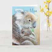 「コアラ・カドル」の母の日用アー素晴らしトカード カード (黄色い花)