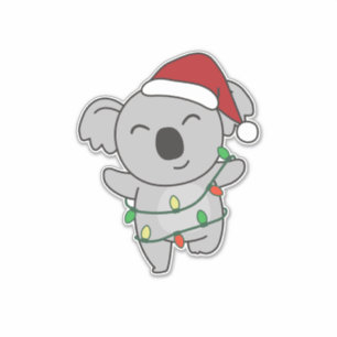 コアラ・クリスマス冬季動物愛称 シール