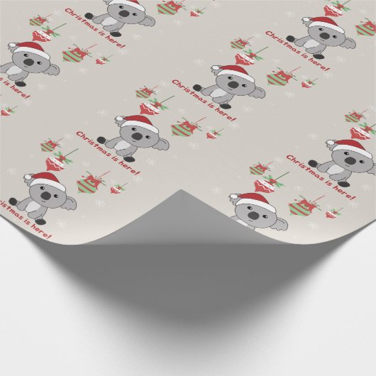 コアラ・クリスマス雪の冬の動物コアラ・ラッピング ラッピングペーパー (角)