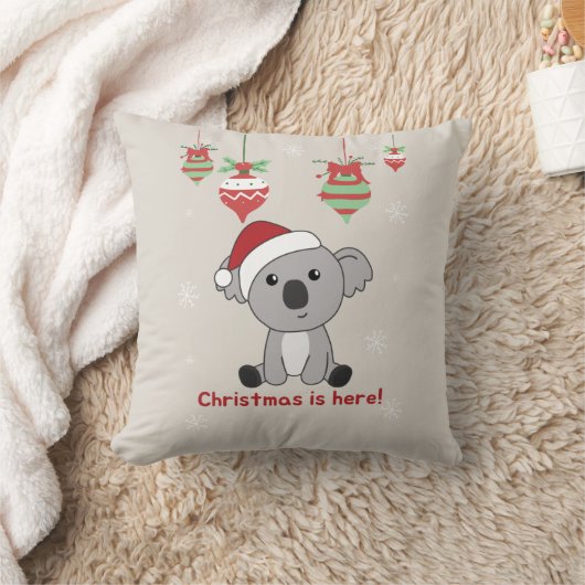 コアラ・クリスマス雪の冬の動物コアラPスロー クッション (ブランケット)