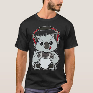 コアラ ゲーマー ゲーム オンライン ビデオ ゲーム コントローラー H Tシャツ