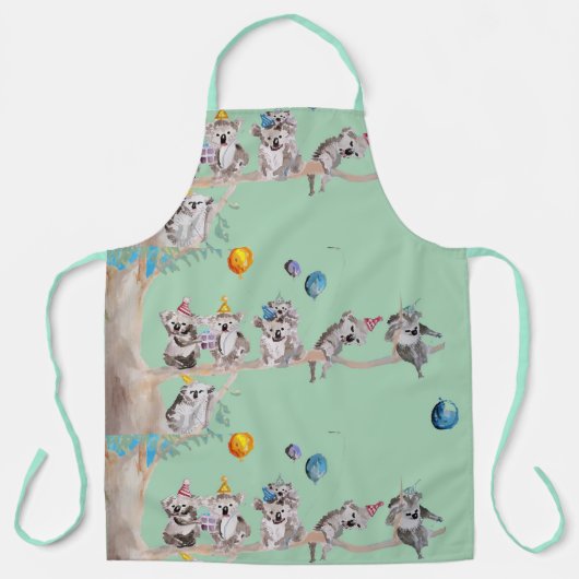 コアラ·コアラさんの誕生日パーティーで緑の動物のエプロン エプロン (正面)