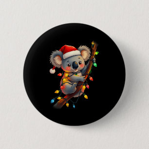 コアラ サンタ ハット ライト クリスマス かわいい Xmas パジャマ 缶バッジ