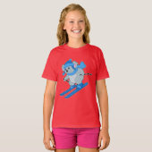 コアラ スキー ウィンタースポーツ Tシャツ (正面フル)