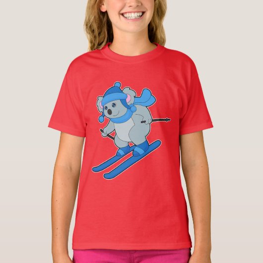 コアラ スキー ウィンタースポーツ Tシャツ (正面)