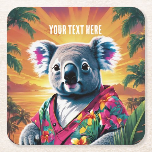 コアラ スクエアペーパーコースター (正面)